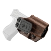 Picture of Mission First Tactical Hybrid Holster  Inside Waistband Holster  Ambidextrous  Fits Glock 43/43X  Kydex with Leather Shell  Includes 1.5" Belt Attachment  Brown H3-GL-3-BR1