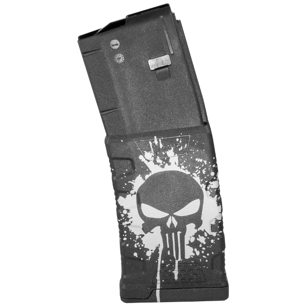 Picture of Mission First Tactical Magazine  223 Remington  556NATO  Fits AR-15  30 Rounds  Punisher Skull Splatter White EXDPM556D-PSS-WH
