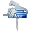 Picture of Rise Armament Super Sporting Trigger  Back the Blue  Flat  Fits AR-Rifles  Anodized Finish  Black and Blue RA-140F-BTB