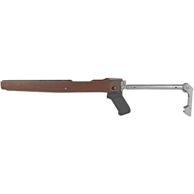 Picture of Samson Manufacturing Corp. B-TM  Folding Walnut Stock  Fits Ruger 10/22  Stainless Steel Buttstock 10-00037-00