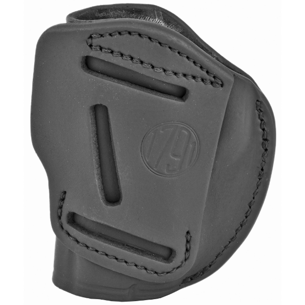 Picture of 1791 4 Way Holster  Leather Belt Holster  Right Hand  Stealth Black  Fits Glock 48 and S&W EZ380  Size 1 4WH-1-SBL-R