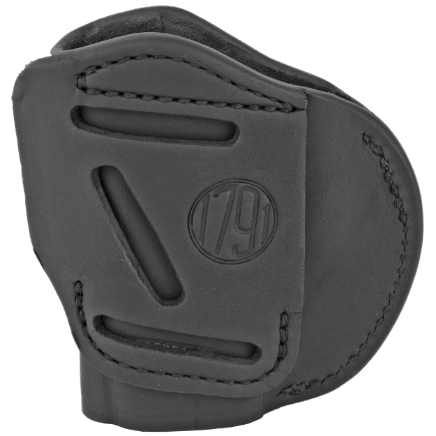 Picture of 1791 4-WAY Size 3 Multi-Fit IWB Concealment & OWB Leather Belt Holster  Right Hand  Stealth Black  Fits S&W Shield  Ruger LC9  Walther PPS  and Similar Frames 4WH-3-SBL-R