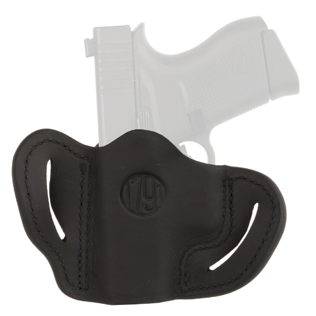 Picture of 1791 BHC Optic Ready  OWB Belt Holster  Fits Optic Ready Sub-Compact Pistols  Matte Finish  Stealth Black Leather  Right Hand OR-BHC-SBL-R