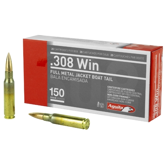 Picture of Aguila Ammunition 308 Win  150 Grain  Full Metal Jacket Boat Tail  20 Round Box 1E308110