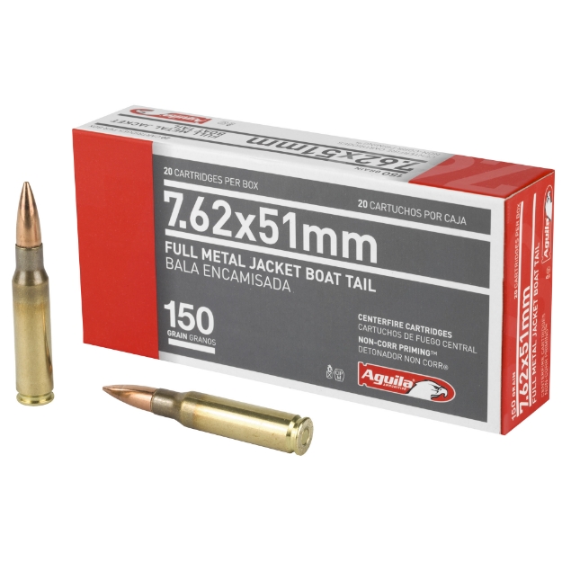 Picture of Aguila Ammunition Rifle  762X51  150 Grain  Full Metal Jacket Boat Tail  20 Round Box 1E762110