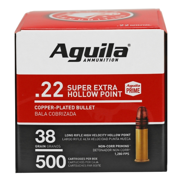Picture of Aguila Ammunition Rimfire  22 LR  38Gr  Hollow Point  Hi-Velocity  500 Round Box 1B221118