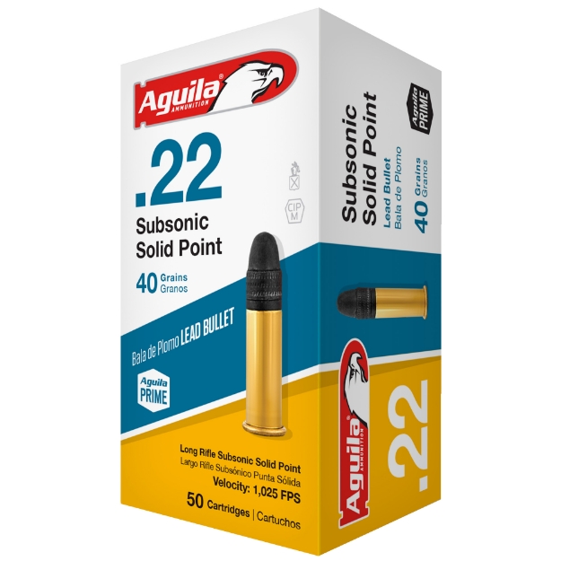 Picture of Aguila Ammunition Rimfire  Subsonic  22LR  40 Grain  Solid Point  50 Round Box 1B220269