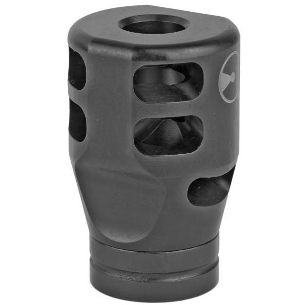 Picture of Ultradyne USA Lithium PCC Compensator Muzzle Brake with Timing Nut  PCC  9MM  1/2"-28 Thread  1.125" Outside Diameter  416 SS  Black Nitride Finish UD11030