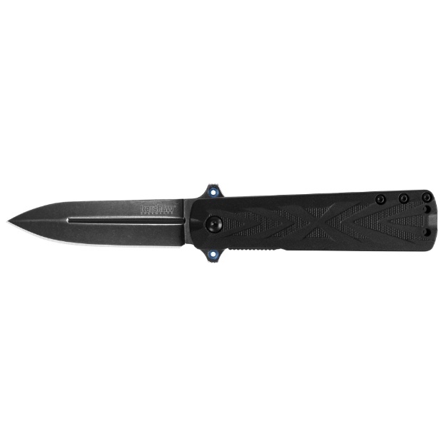 Picture of Kershaw Barstow  Folding Knife  8CR13MOV  Black-Oxide  Plain  Spear Point  Flipper/Pocket Clip  3"  Glass-Filled Nylon 3960