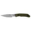 Picture of Kershaw Deschutes Caper  Fixed Blade Knife  3.3" Clip Point Blade  Plain Edge  D2 Steel  Stonewash Finish  Silver  Olive Drab Green Handle  Includes Molded Sheath 1882