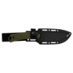 Picture of Kershaw Deschutes Skinner  Fixed Blade Knife  3.9" Drop Point Blade  Plain Edge  D2 Steel  Stonewash Finish  Silver  Olive Drab Green Handle  Includes Molded Sheath 1883