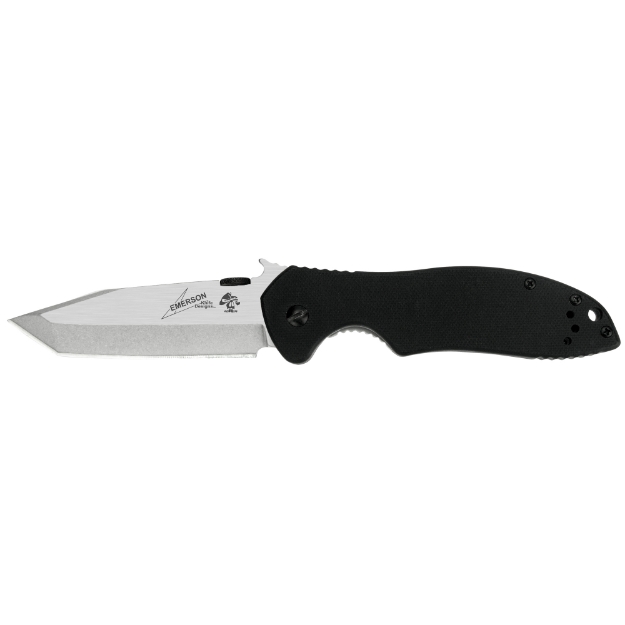 Picture of Kershaw Emerson CQC  3.25" Folding Knife  Tanto Point  Plain Edge  Black G10 Frame  CR13MOV Stonewashed Finish  Wave/Dual Thumb Disc/Pocket Clip 6034T