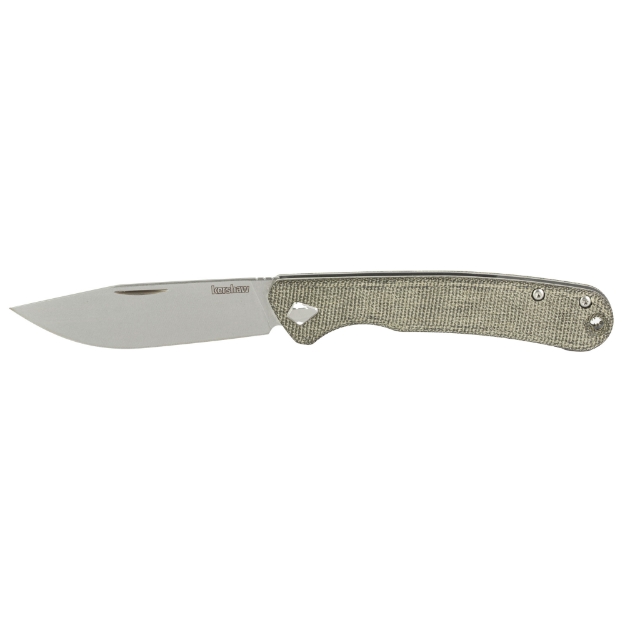 Picture of Kershaw Federalist  Folding Knife  3.25" Blade  Clip Point  Stonewashed Finish  CPM 154 Stainless Steel  Green Micarta Grips 4320