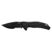 Picture of Kershaw Lateral  Folding Knife  Flipper Assisted Opening  Combo Edge  8Cr13Mov Steel  Black Oxide Finish  Glass Filled Nylon Handle  3.1" Blade  7.4" Overall Length  Includes Deep Carry Pocket Clip 1645BLKST