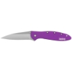 Picture of Kershaw Leek  3"  Assisted Folding Knife  Clip Point Thumb  Plain Edge  14C28N/Satin  Anodized Aluminum  Thumb Stud/Pocket Clip  Purple 1660PUR