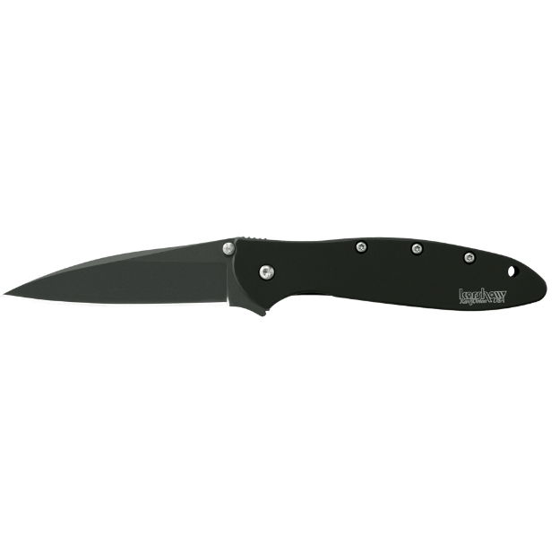 Picture of Kershaw Leek  3" Assisted Folding Knife  Clip Point  Plain Edge  14C28N/Satin  Black DLC 410 Stainless  Thumb Stud/Pocket Clip 1660CKT