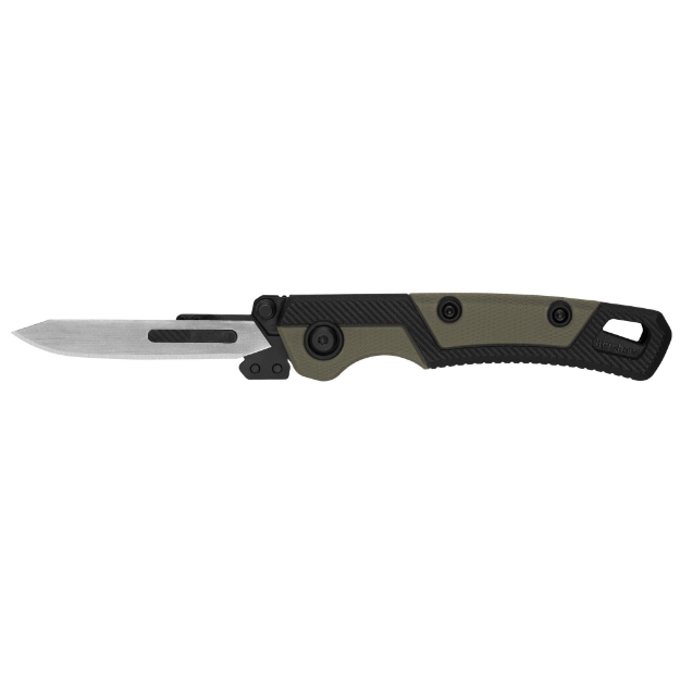 Picture of Kershaw Lonerock RBK2  Folding Knife  2.8" Blade  Drop Point  #60A Stainless Steel  Satin Finish  Black and Tan Grip  Includes 15 Replacement Blades  Extra Handle  Sheath 1891