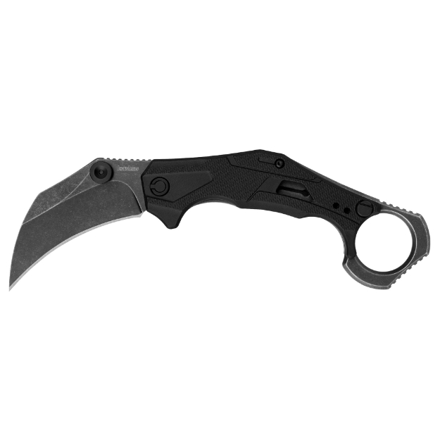 Picture of Kershaw Outlier  Assisted Open Folding Knife  2.6" Karambit Blade  Plain Edge  8Cr13MoV Steel  Blackwash Finish  Black Handle 2064