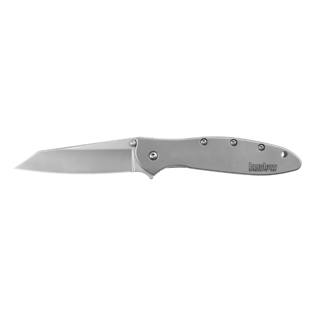 Picture of Kershaw RANDOM LEEK  Folding Knife  Plain Edge  Reverse Tanto  3" Blade  Bead Blasted Finish  Sandvik 14C28N  SpeedSafe  Flipper  Frame Lock  Reversible Carry 1660R