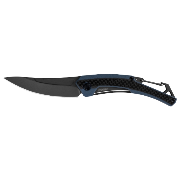 Picture of Kershaw Reverb XL  3" Folding Knife  Trailing Point Blade  Plain Edge  Titanium Carbo-Nitride Coating  8Cr13MoV  G10 w/Carbon Fiber Overlays  Black/Blue 1225