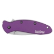 Picture of Kershaw Scallion  2.4"  Assisted Folding Knife  Clip Point  Plain Edge  420HC/Satin  Anodized Aluminum  Thumb Stud/Pocket Clip  Purple 1620PUR