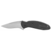Picture of Kershaw Scallion  2.4" Assisted Folding Knife  Clip Point  Plain Edge  420HC/Satin  Black Nylon  Thumb Stud/Pocket Clip 1620