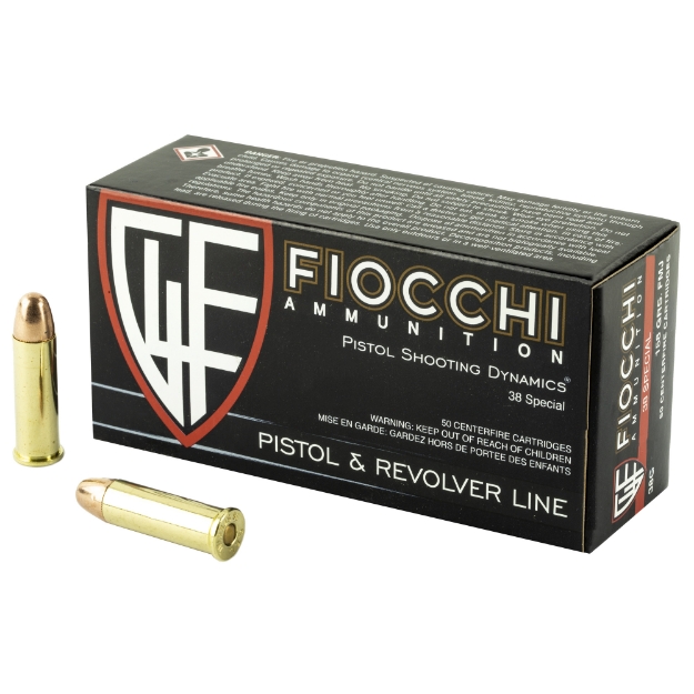Picture of Fiocchi Ammunition Centerfire Pistol  38 Special  158 Grain  Full Metal Jacket  50 Round Box 38G