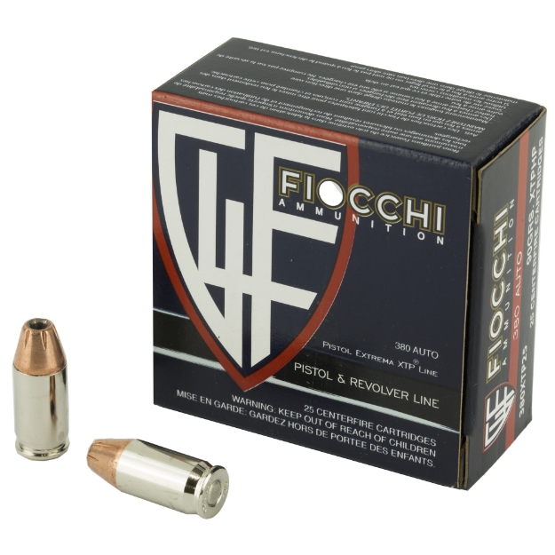 Picture of Fiocchi Ammunition Centerfire Pistol  380ACP  90 Grain  XTP  25 Round Box 380XTP25