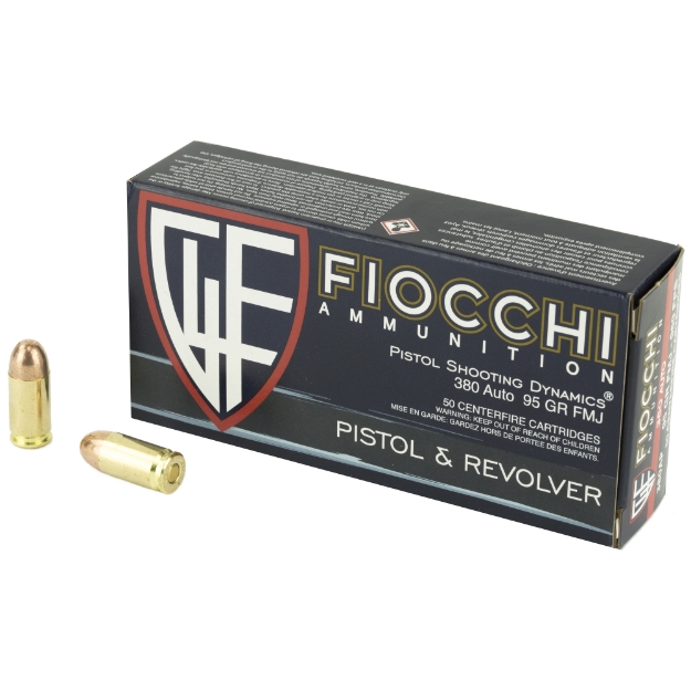Picture of Fiocchi Ammunition Centerfire Pistol  380ACP  95 Grain  FullMetal Jacket  50 Round Box 380AP