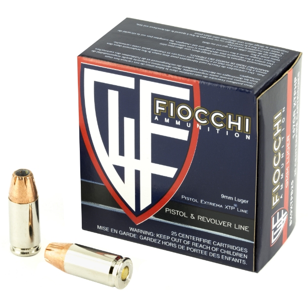 Picture of Fiocchi Ammunition Centerfire Pistol  9MM  147 Grain  XTP  25 Round Box 9XTPB25