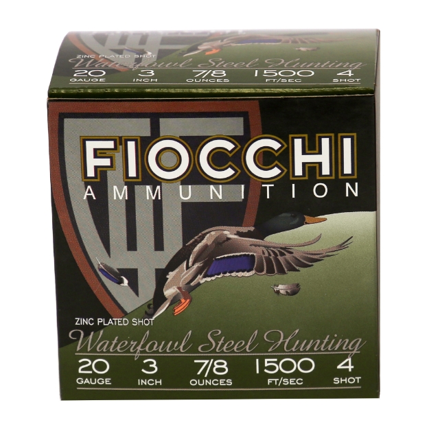 Picture of Fiocchi Ammunition Flyway Steel  Waterfowl  20 Gauge  3"  #4  Steel Shot  25 Round Box 203ST4