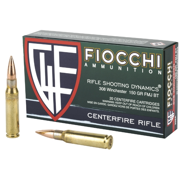 Picture of Fiocchi Ammunition Rifle  308WIN  150 Grain  Full Metal Jacket Boat Tail  20 Round Box 308A