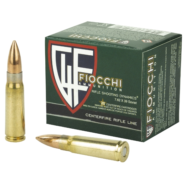 Picture of Fiocchi Ammunition Rifle  762X39  124 Grain  Full Metal Jacket  20 Round Box 762SOVA