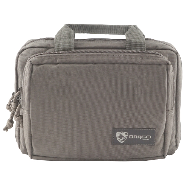 Picture of Drago Gear Double Pistol Case  5 Internal Magazine Holders  6005 Polyster  Seal Gray 12-315GY