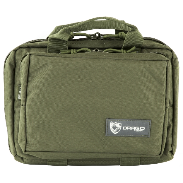 Picture of Drago Gear Double Pistol Case  5 Internal Magazine Holders  OD Green 12-315GR