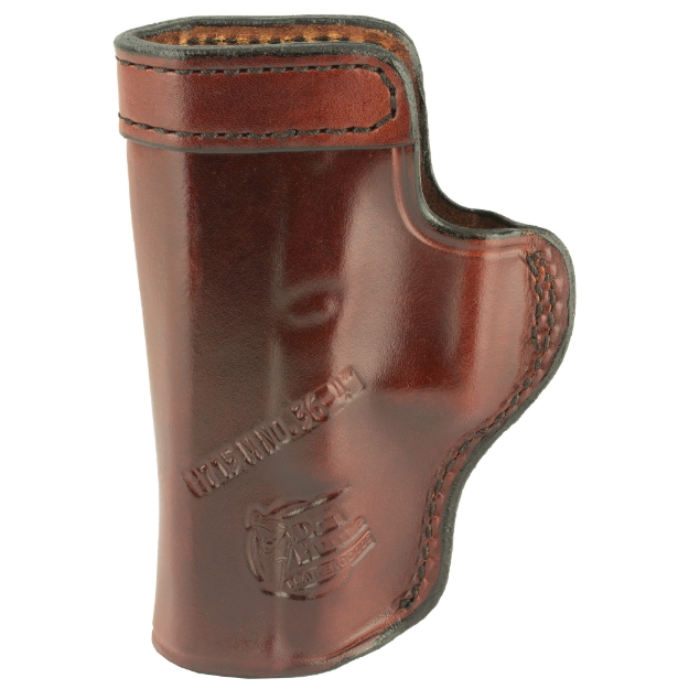 Picture of Don Hume H715M Clip-On Holster  Inside The Pant  Fits Glock 19  Right Hand  Brown Leather J168036R
