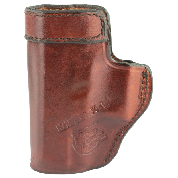 Picture of Don Hume H715M Clip-On Holster  Inside The Pant  Fits Glock 26  Right Hand  Brown Leather J168038R