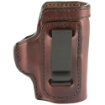 Picture of Don Hume H715M Clip-On Holster  Inside The Pant  Fits Glock 42  Right Hand  Brown Leather J167105R