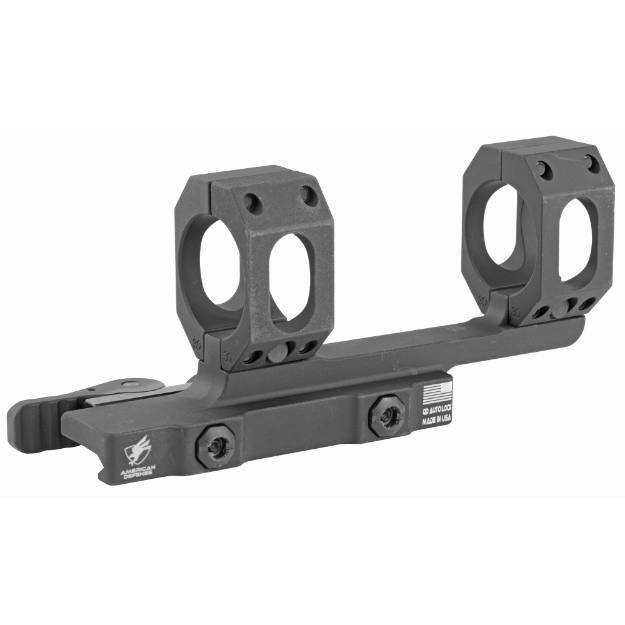 Picture of American Defense Mfg. AD-Recon Scope Mount  Dual Quick Detach   Vertical Spit Rings  2" Offset  30MM  Standard Height  TAC Aluminum Levers  Black AD-RECON-30-TAC