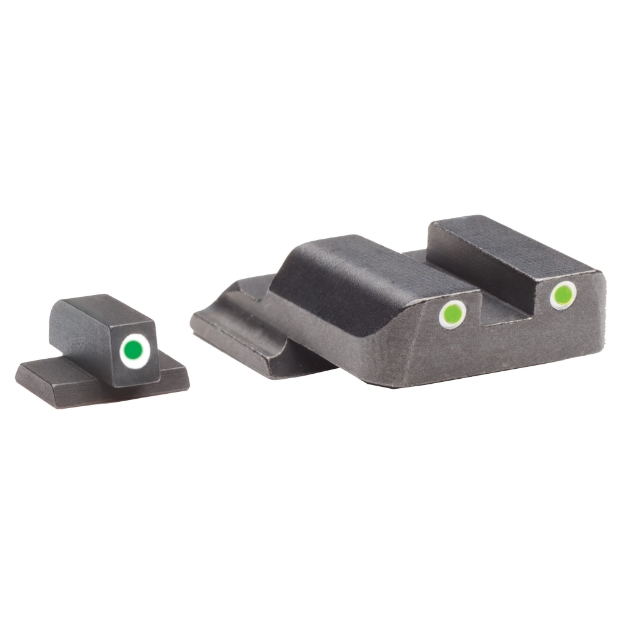 Picture of AmeriGlo Bowie Tactical 3 Dot Sights for All S&W M&P (Except Pro & "L" Models)  Green with White Outline  Front and Rear Sights SW-801