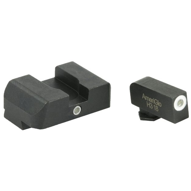 Picture of AmeriGlo I-Dot  Sight  2 Dot  For Glock Gen 1-4 9mm/40S&W/380ACP and Gen 5 10mm/45ACP  Green w/White Outline  Front/Rear GL-101