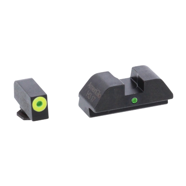 Picture of AmeriGlo I-Dot  Sight  Fits Glock 42 and 43  Green Tritium Lime Green LumiLime Outline Front with Green Rear GL-305