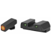 Picture of AmeriGlo Spartan Tactical Operator  Sight  Front/Rear  For Glock 42 and 43  Green Tritium Orange Round Outline Front  Green Tritium Black Outline Rear GL-450
