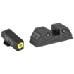 Picture of AmeriGlo Trooper  Sight  Fits Glock MOS  17 19 22 23 24 26 27 33 34 35 37 38 39 Gen 1-4  Green Tritium LumiLime Outline Front  Green Tritium Black Serrated Rear  Front/Rear GL-819