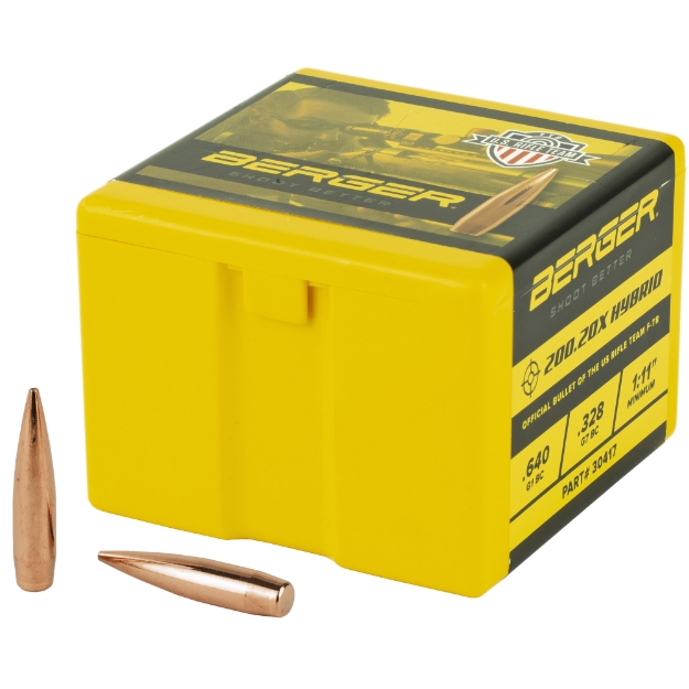 Picture of Berger Bullets 200.20x Hybrid Target  .308 Diameter  30 Caliber  200.2 Grain  Hollow Point Boat Tail  100 Count 30417