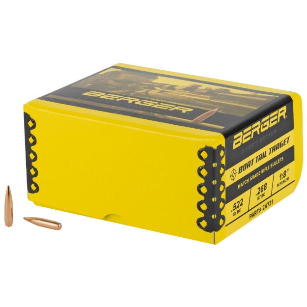 Picture of Berger Bullets BT Target   .243 Diameter  6MM/243 Winchester  108 Grain  Boat Tail Hollow Point  500 Count 24731