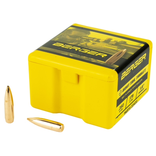 Picture of Berger Bullets BT Target  .224 Diameter  22 Caliber  73 Grain  Boat Tail Hollow Point  100 Count 22420