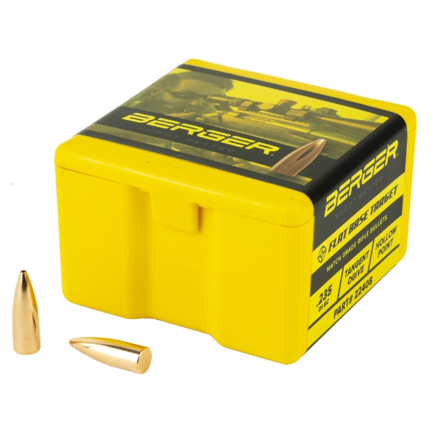 Picture of Berger Bullets FB Target  .224 Diameter  22 Caliber  52 Grain  Flat Base Hollow Point  100 Count 22408
