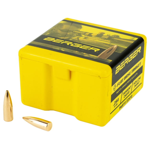 Picture of Berger Bullets FB Target  .224 Diameter  22 Caliber  55 Grain  Flat Base Hollow Point  100 Count 22410