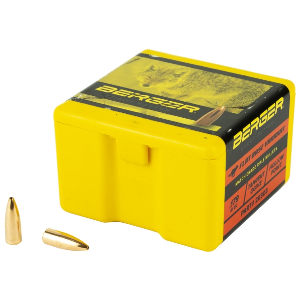Picture of Berger Bullets FB Varmint  .204 Diameter  20 Caliber  35 Grain  Flat Base Hollow Point  100 Count 20303